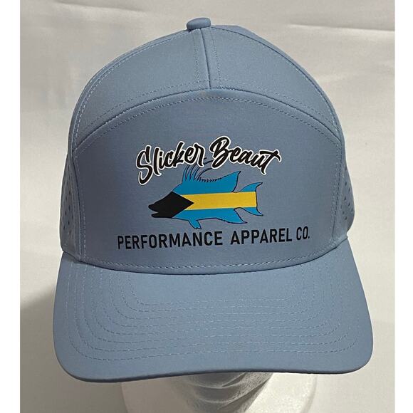 Slicker Beaut Shaka Light Blue Performance Cap Perforated Mesh Adjustable Hat - Picture 1 of 10